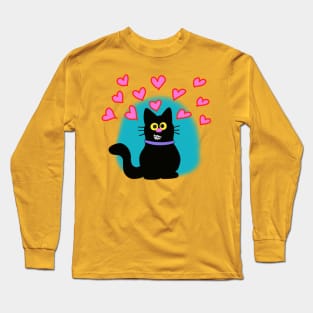 Smiling kitty loves you Long Sleeve T-Shirt